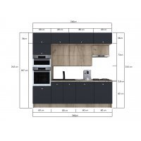 Bucatarie ZONE B COMBI 260 FRONT PAL K002 / decor 0164